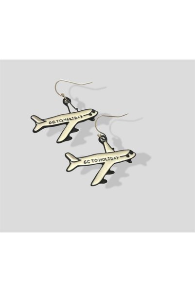 Herşey Nota Airplane Earrings