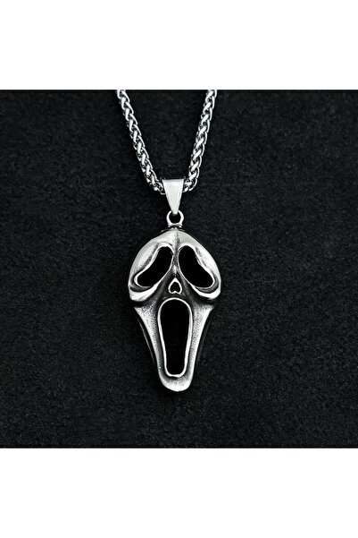 Herşey Nota Scream Çığlık Erkek Kadın Kolye Antik Gümüş Kaplama