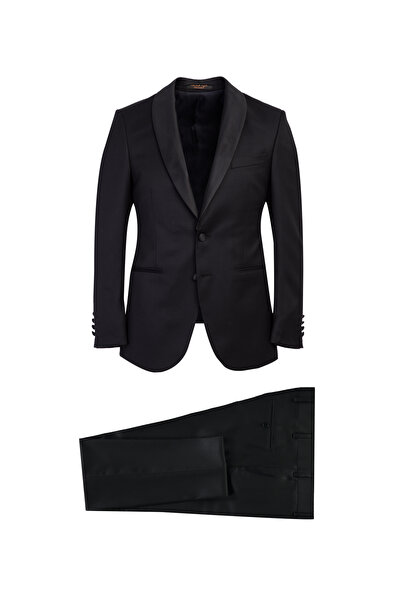 Abdullah Kiğılı 7 Drop Slim Fit Slim Fit Shawl Collar Wool Tuxedo & Groom Suit