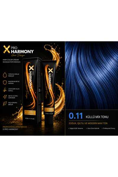 X Pro Harmony Tüp Boya 0.11 Blue Mavi Saç Boyası 60 ml