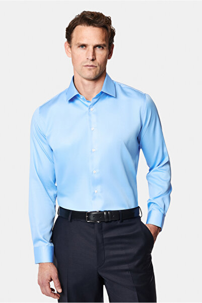Abdullah Kiğılı Long Sleeve Slim Fit Slim Fit Non Iron Classic Satin Cotton S...