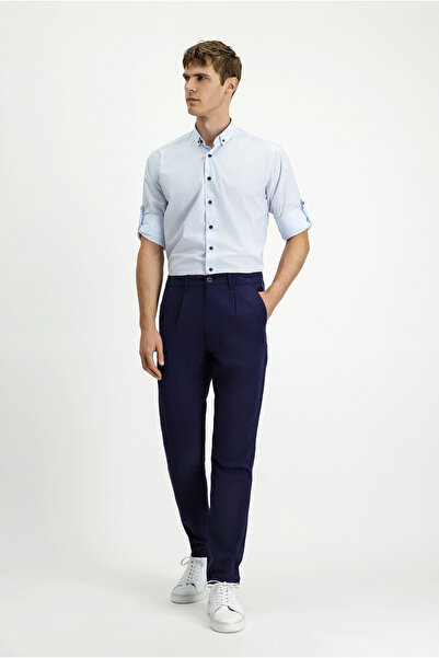 Kiğılı Slim Fit Slim Fit Elastic Waist Lyocell Canvas / Chino Trousers