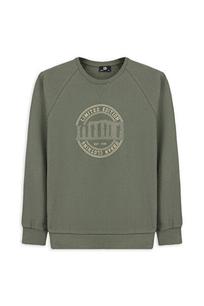Kiğılı Crew Neck Regular Fit Printed Cotton Sweatshirt