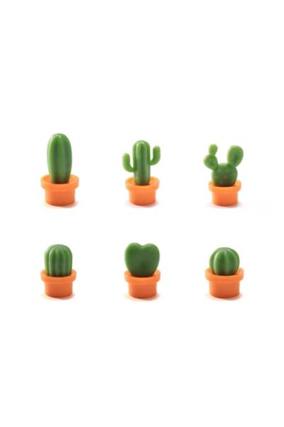 Choice1 orange 6pcs Cactus Magnetic Message Refrigerator Magnet Green Plant P...