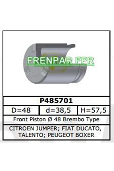 FPR Fren Kaliper Pistonu Ön Citroen, Fiat, Peugeot