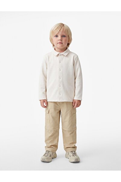 Koton Long Sleeve Snap Button Oversized Shirt