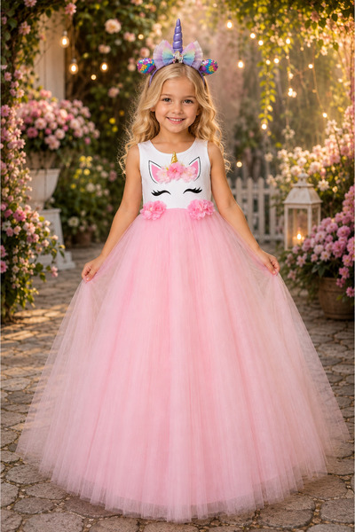Lizsa Fata Copil Roz Unicorn Costum Fata Copil Unicorn Rita Rochie De Seara