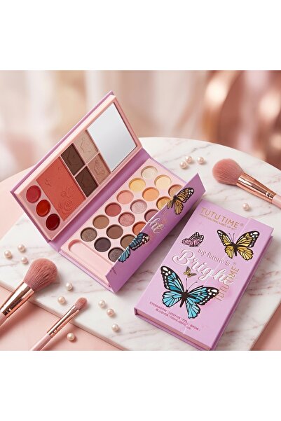 TUTU TIME Multi-Use Eyeshadow Palette with Highlighter, Blush, and Lip Color My Future Is Bright