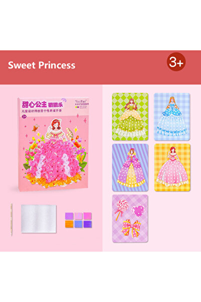 Choice Sweet Princess Children's Fabric Art Craze Poke Drawing Craft Toys Cre...