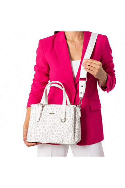 Just Polo Women's White Hand and Shoulder Bag-Bd2203Bd