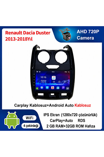 Conico Dacia Duster 2013-2018 Yıl uyumlu 2GB Ram 32GB Rom Hafıza Android Kabl...
