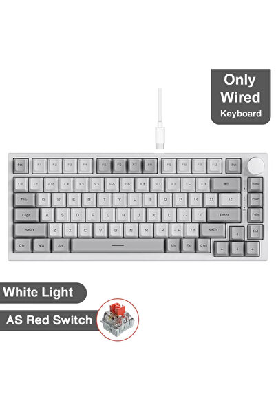 Ajazz AK820 Gray White AK820/AK820Pro Gaming Mechanical Keyboard Bluetooth 5....