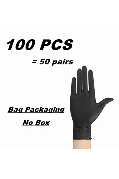Choice L Black 100PCS 10/20/50/100PCS Black Nitrile Disposable Gloves for Wor...