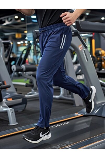 Demente Sweatpants Parachute Fabric Slim Fit Zipper Leg Gym and Fitness