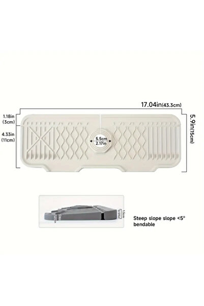 Choice1 17in White Non-slip Silicone Kitchen Drain Mat, Suitable for Modern S...
