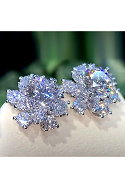 Choice E1249 Huitan Cute Flower Stud Earrings with Crystal Cubic Zirconia Del...