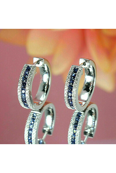 Choice E2721 Huitan Blue CZ Hoop Earrings for Women Newly Designed Temperamen...