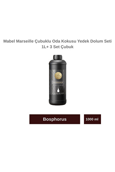 Mabel Marseille Çubuklu Oda Kokusu Bosphorus Yedek Dolum Seti 1L+3 Set Çubuk