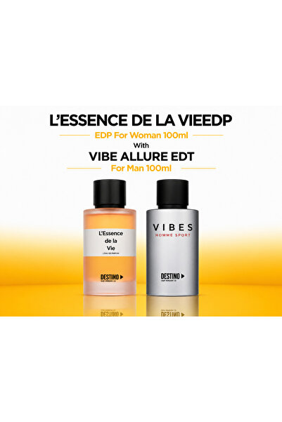 DESTİNO Lessence De La Vie EDP For Women 100ml + Vibe Allure EDT For Men 100m...