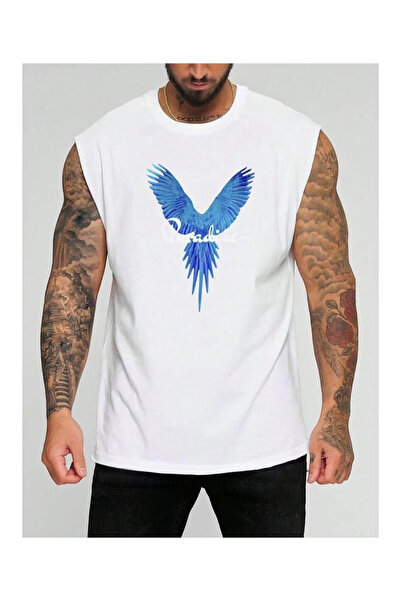 bellanova Printed Sleeveless Tshirt Men's Zero Sleeve Clothing Sportswear Ove...