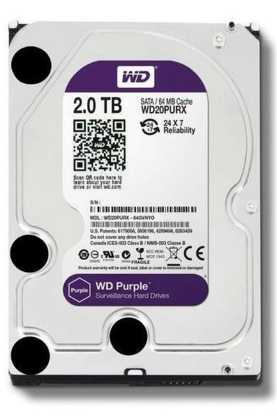 WESTERN DIGITAL Wd 2Tb Purple 3.5" 5400 Rpm Sata 3 Wd23purz Güvenlik Hdd 7-24 Harddisk