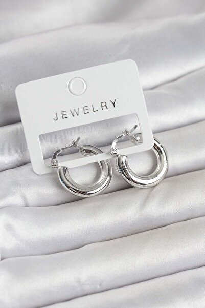 Inure Jewelry Silver Color Brass Hoop 20 mm Women's Earrings