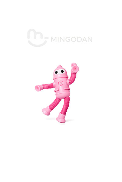 MİNGODAN Pembe Vantuzlu Oyuncak - Uzayan Esnek Teleskopik Oyuncak Çocuklar İç...