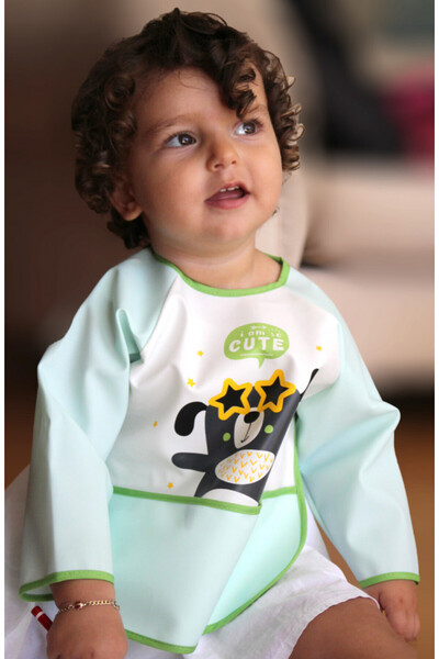 Babyjem Polly Bib with sleeves and Functional Pocket (Color: Green)