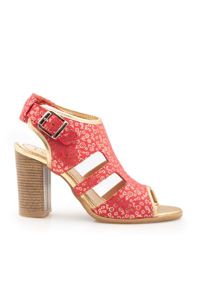 UrbanShoes Sandale cu toc damă din piele naturală, Leofex - 111 Roze Box