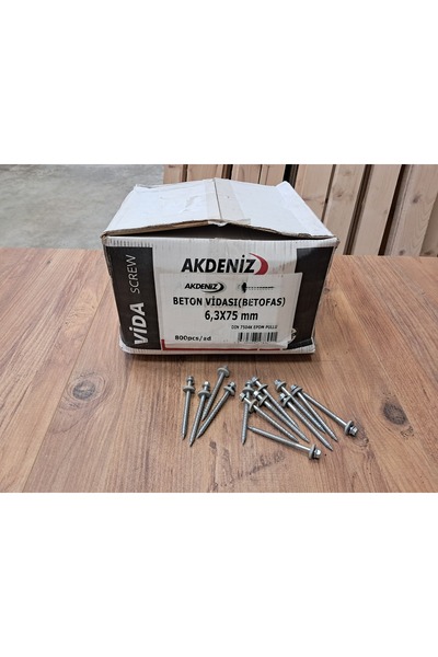 Akdeniz 6,3x75 mm trapez saç vidası