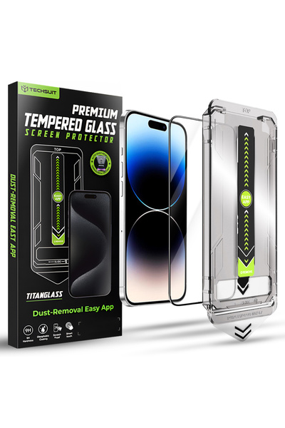 Techsuit Folie protectie pentru iPhone 14 Pro, Antisoc, negru