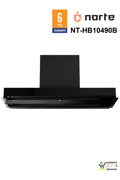 NARTE NT-HB10490B İnbox Ankastre Aspiratör Siyah 90cm 830m³ 40dB(A) 5Devir To...