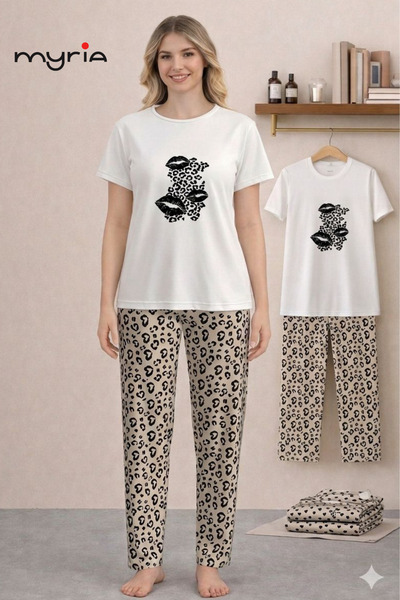 MyRia Set de pijamale de vară pentru femei, cu decolteu tip crewneck