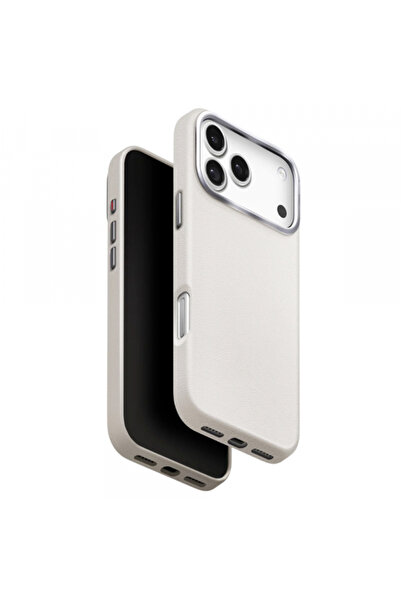 Stef's Cat Калъф за Apple iPhone 17 Pro, UNIQ, изкуствена кожа Lyden, сив