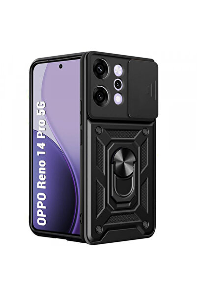 Stef's Cat Husa pentru Oppo Reno14 Pro, Stef's Cat, CamShield, Neagra