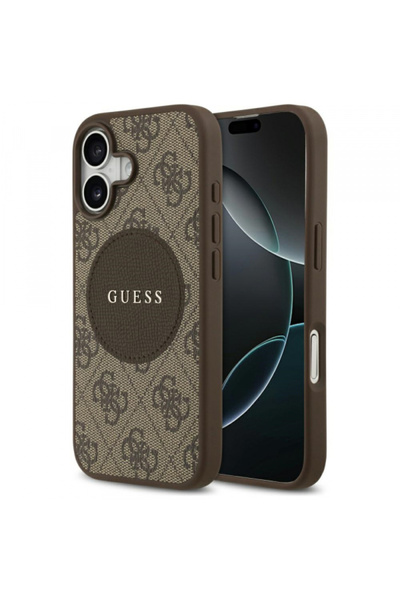 Stef's Cat Θήκη MagSafe για Apple iPhone 17, Guess, 4G Circle Classic Logo, Καφέ