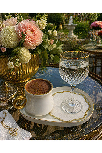desicap Golden Sparkle – Elegant Cocktail Napkin Set of 6 for Coffee Presenta...