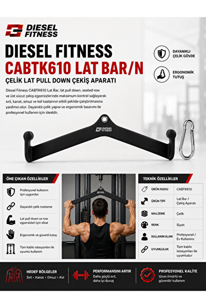 Diesel Fitness CABTK610 Lat Bar Çelik Lat Pull Down Çekiş Aparatı