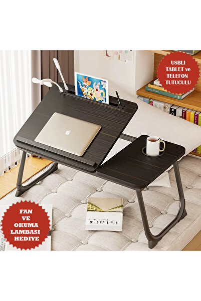 miletus Laptop Sehpası Yükseltilebilir | 4 USB Portlu | 5 Kademeli Ayarlı | T...