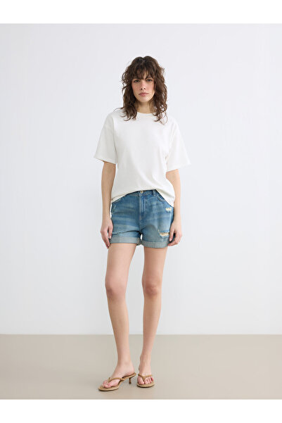 LC Waikiki Distressed Detail Women's Denim Shorts
