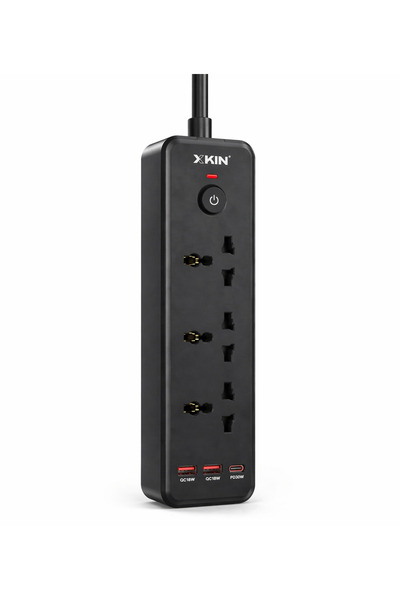 XKIN GaN Power Strip 2500W USB C PD Çoklu Priz 6in1 Akım Korumalı
