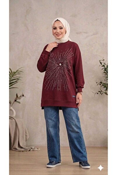 PEKA Γυναικείο πέτρινο αστραφτερό χιτζάμπ τουνίκ, άνετο ύφασμα μοντάλ