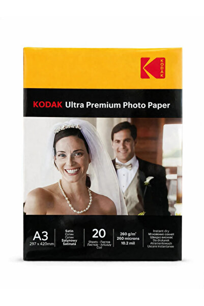 Kodak A3 260 Gram 30x40cm 20'lik Mat Satin Ultra Premium İnkjet Fotoğraf Kağıdı