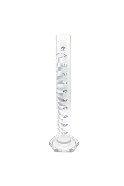 Alze Kimya Hobi Cam Mezür (Dereceli Silindir) - Boyut Seçenekleri İle - 1000 ml