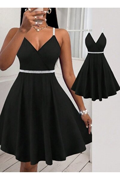 FRESCO SCARFS Γυναικείο κοντό φόρεμα Janjan από κρεπ με λεπτομέρεια σταυρωτής...