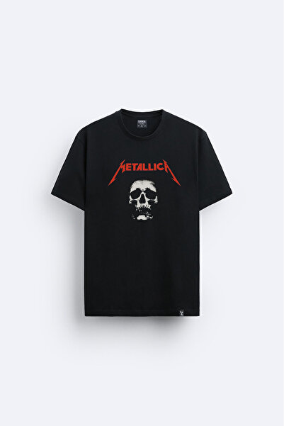 AYDESİGN Metallica Printed Crew Neck Black T-Shirt