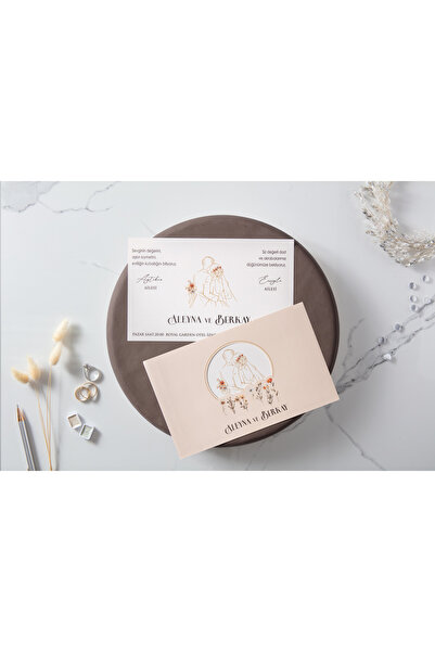 İKLİM DAVETİYE Düğün Davetiyesi / Nişan Davetiyesi / Nikah Davetiyesi / (50 Adet) Baskı Hariç Davetiye 10710