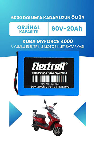 Kuba Myforce 4000 Batarya (Standart Kapasite) LiFePO4 60V 20Ah Elektrikli Motosiklet Bataryası