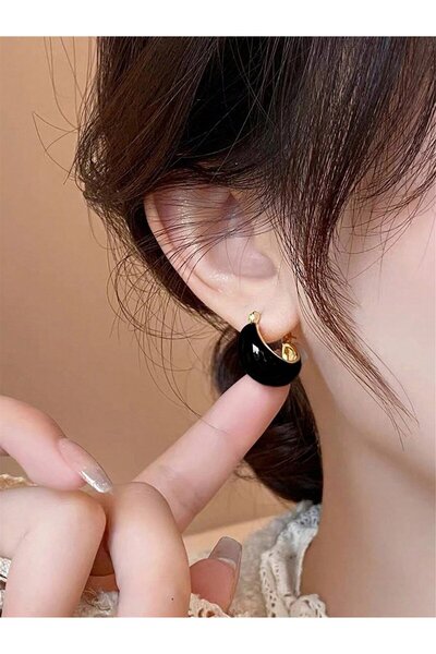 Take Two By Styli Set of 4 - Crescent Hoop Earrings