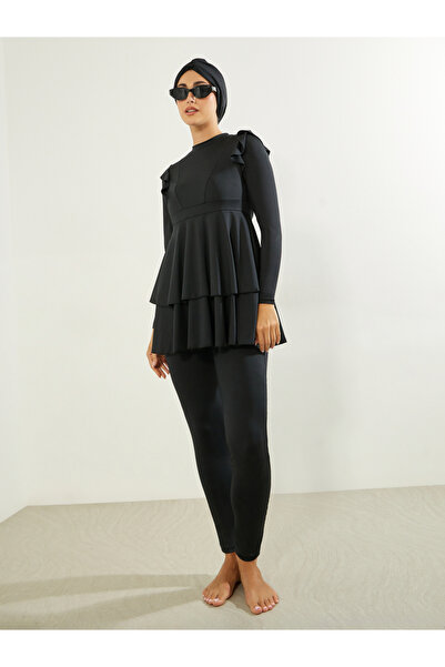 Styli Pack of 3 - Full Sleeve Ruffled Burkini, Leggings and Cap Set